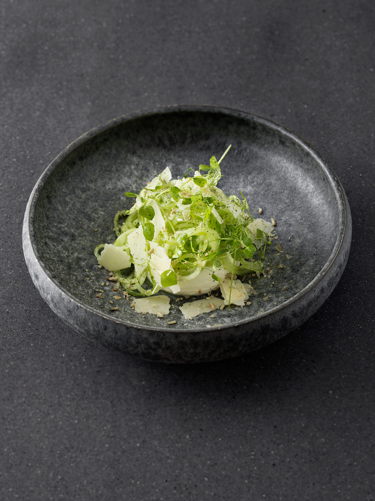 cucumber dish arranged in a ceramic plate 